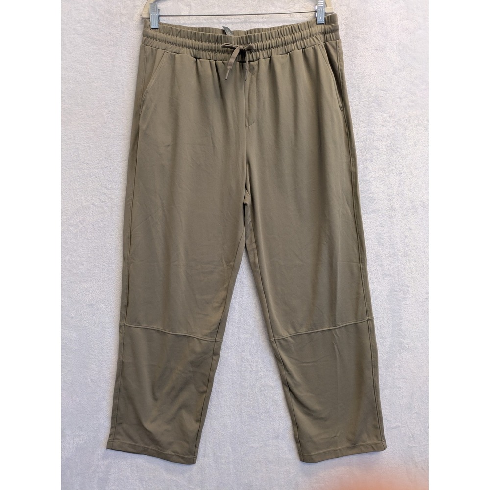 Mondetta Mens Casual Pants Size L‎ Khaki Elastic Waist Drawstring Crop